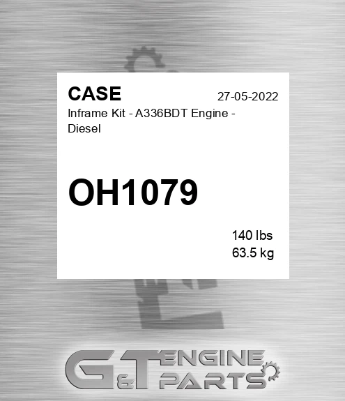 OH1079 CASE Inframe Kit - A336bdt Engine - Diesel