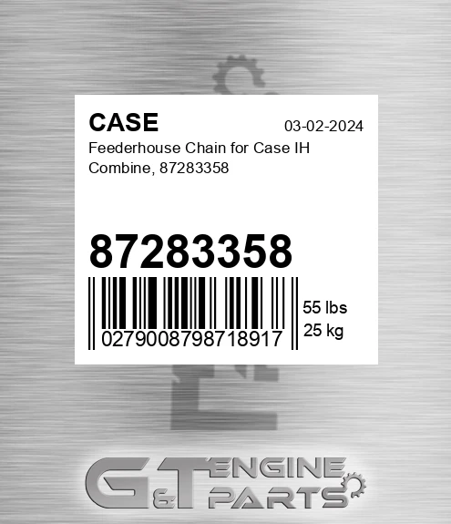 87283358 Feederhouse Chain For Ih Combine,