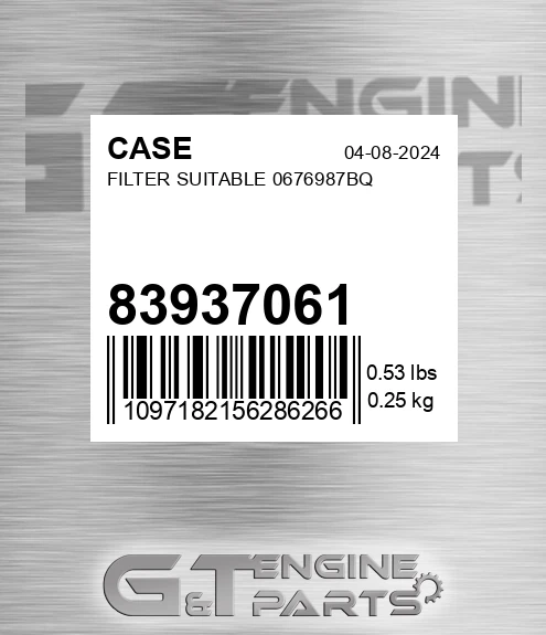 83937061 Filter Suitable 0676987bq