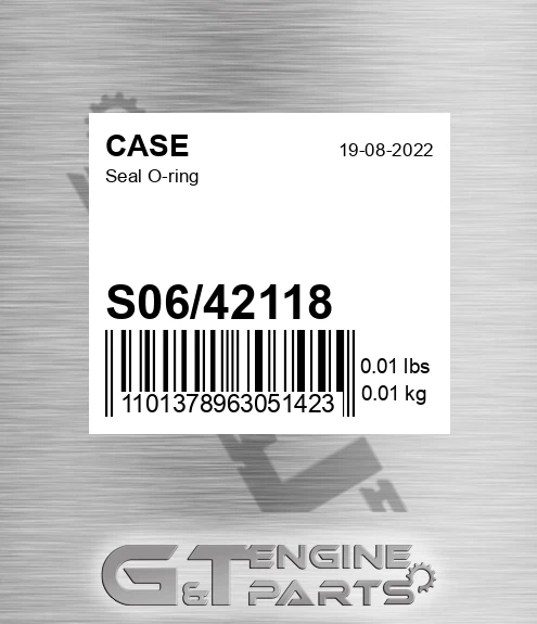 S06/42118 CASE Seal O-ring
