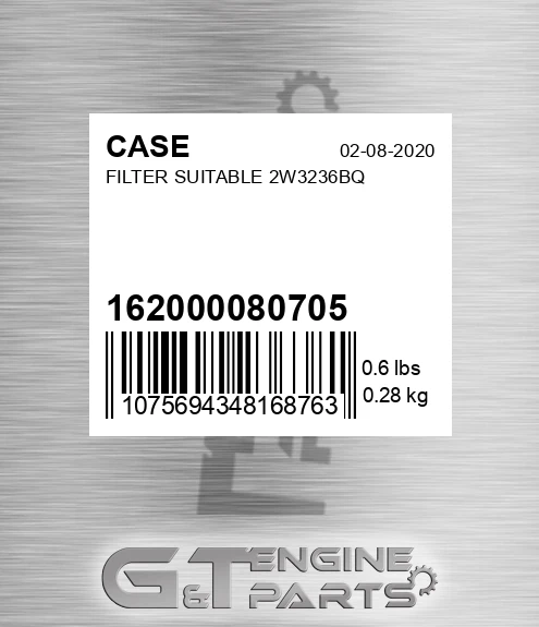 162000080705 Filter Suitable 2w3236bq