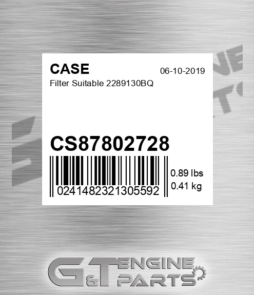 CS87802728 Filter Suitable 2289130bq