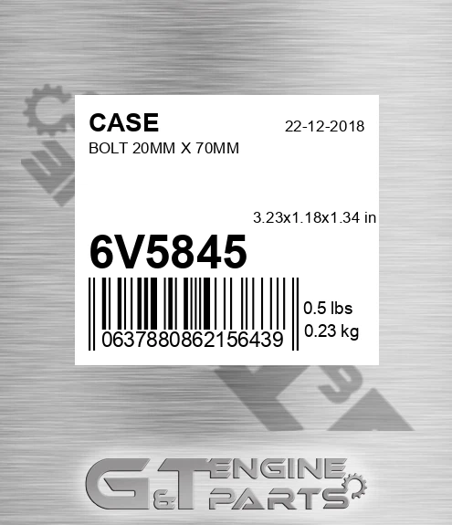 6V5845 Bolt 20mm X 70mm