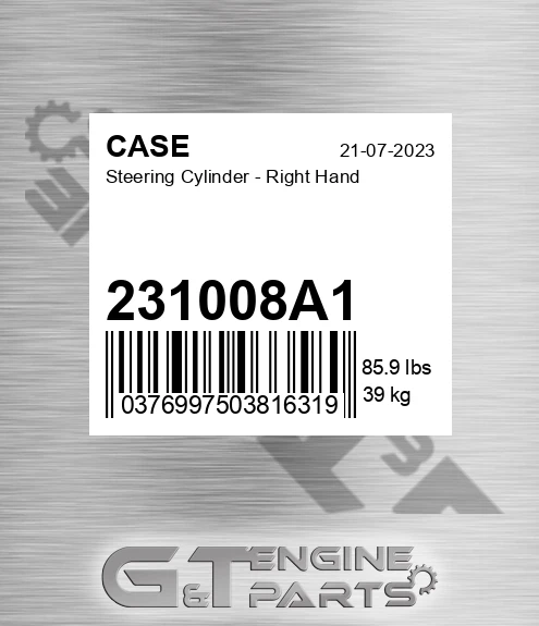 231008A1 Steering Cylinder - Right Hand
