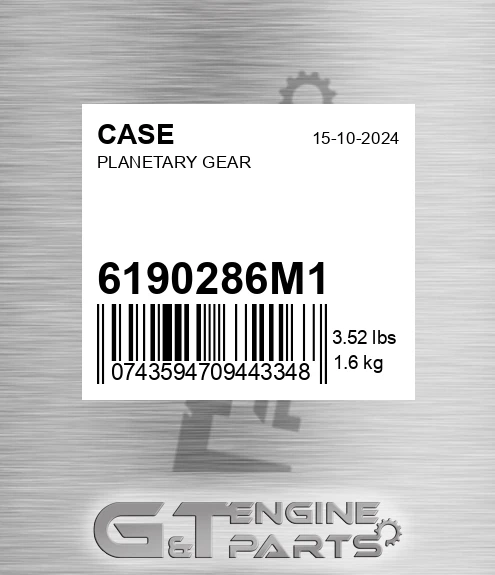 6190286M1 CASE Planetary Gear