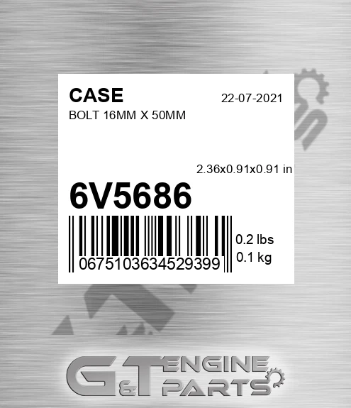 6V5686 Bolt 16mm X 50mm