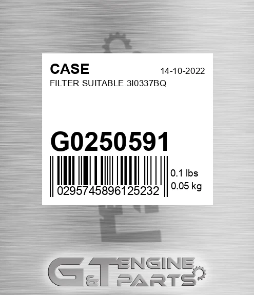 G0250591 Filter Suitable 3i0337bq