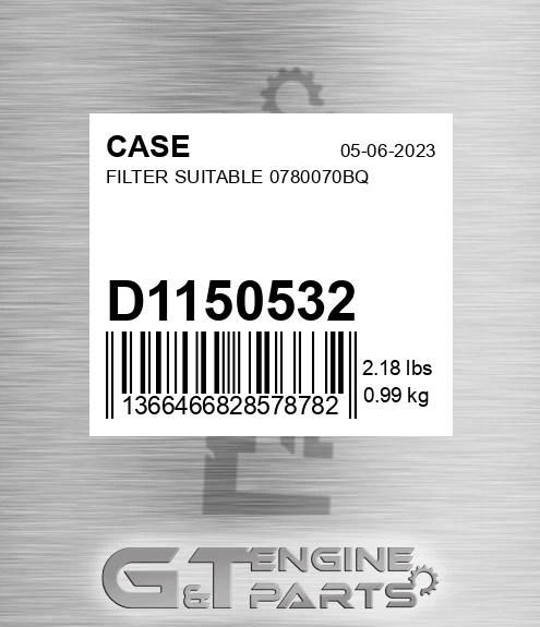 D1150532 Filter Suitable 0780070bq