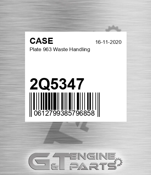 2Q5347 Plate 963 Waste Handling