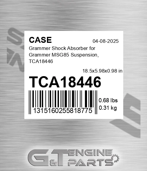 TCA18446 CASE Grammer Shock Absorber For Grammer Msg85 Suspension,