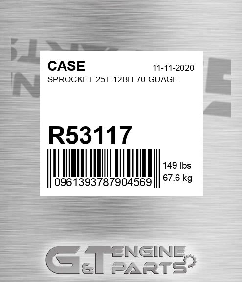 R53117 Sprocket 25t-12bh 70 Guage