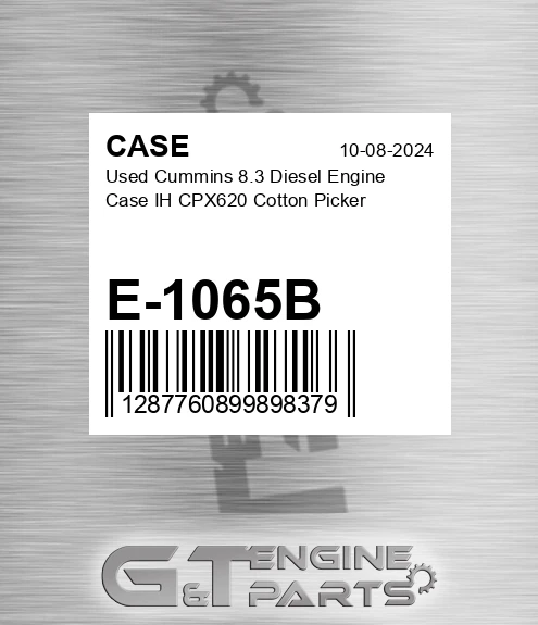 E-1065B CASE Used Cummins 8.3 Diesel Engine Case Ih Cpx620 Cotton Picker