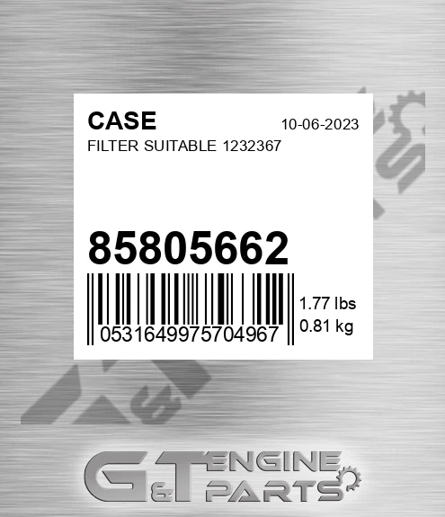 85805662 CASE Filter Suitable 1232367