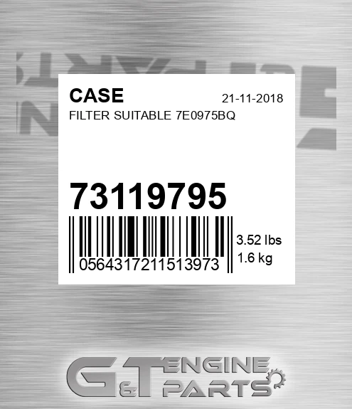73119795 CASE Filter Suitable 7e0975bq