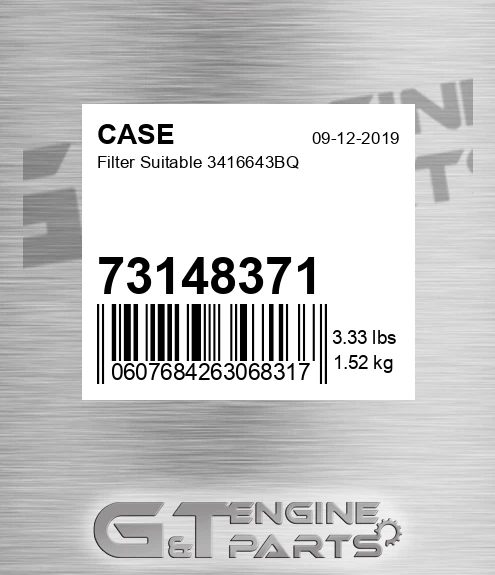 73148371 CASE Filter Suitable 3416643bq