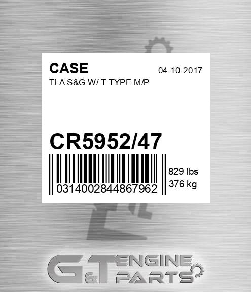 CR5952/47 Tla S&g W/ T-type M/p