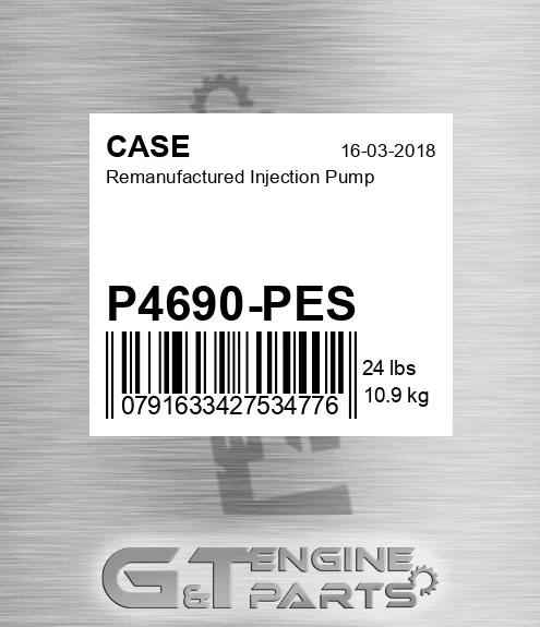 P4690-PES Remanufactured Injection Pump for CASE