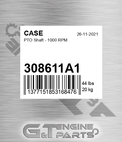 308611A1 Pto Shaft - 1000 Rpm