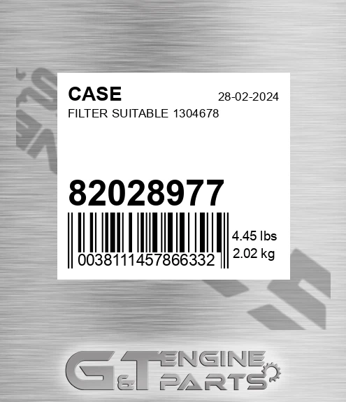 82028977 Filter Suitable 1304678