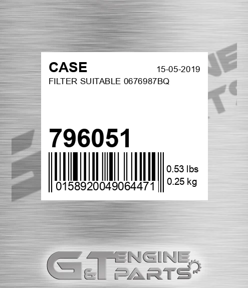 796051 CASE Filter Suitable 0676987bq