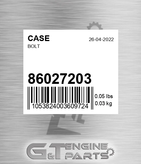 86027203 Bolt