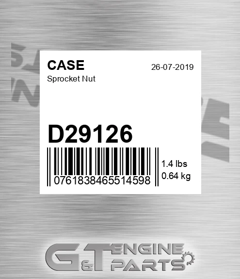 D29126 CASE Sprocket Nut