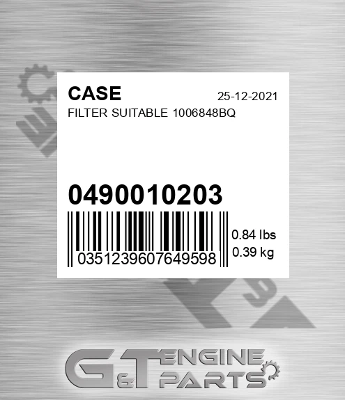 0490010203 CASE Filter Suitable 1006848bq