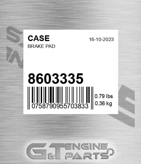 8603335 CASE Brake Pad