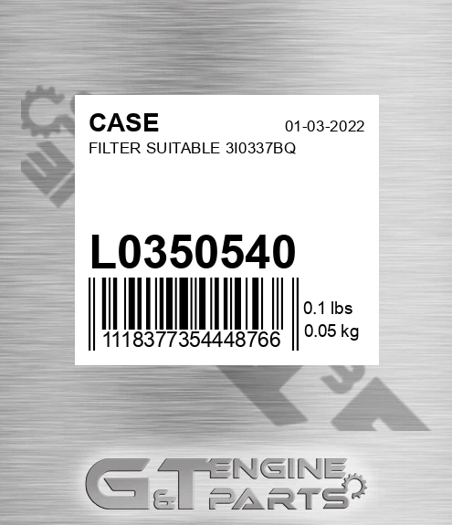 L0350540 Filter Suitable 3i0337bq