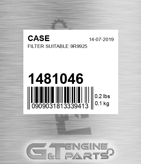 1481046 CASE Filter Suitable 9r9925