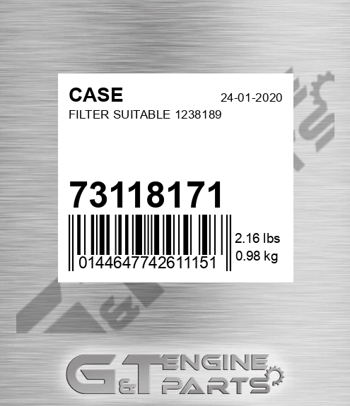 73118171 Filter Suitable 1238189