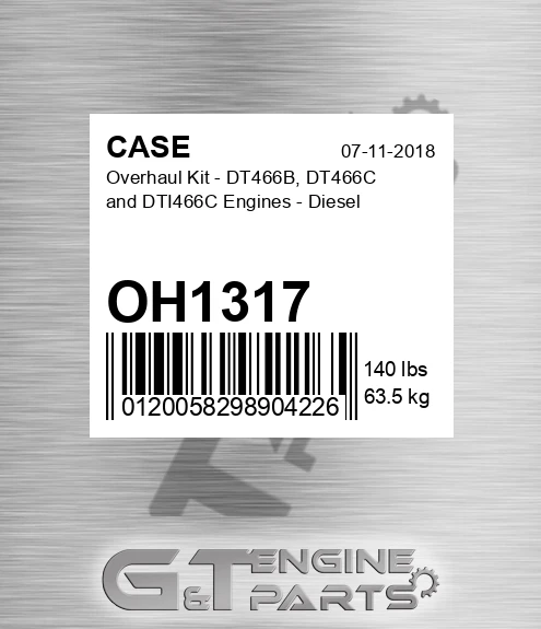 OH1317 Overhaul Kit - Dt466b, Dt466c And Dti466c Engines - Diesel