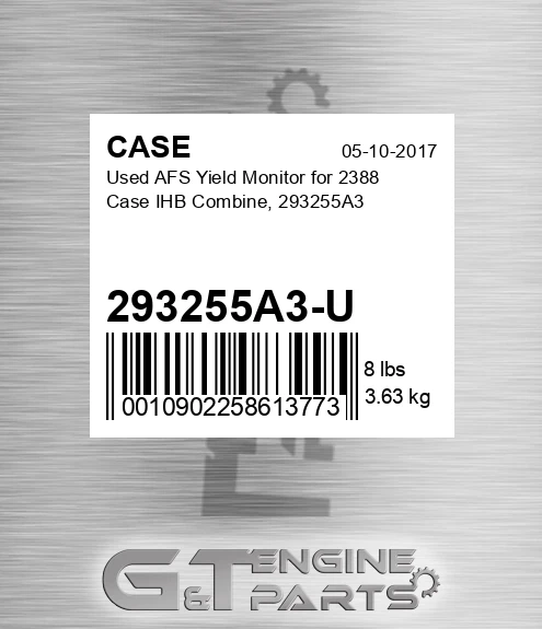 293255A3-U CASE Used Afs Yield Monitor For 2388 Case Ihв combine, 293255a3