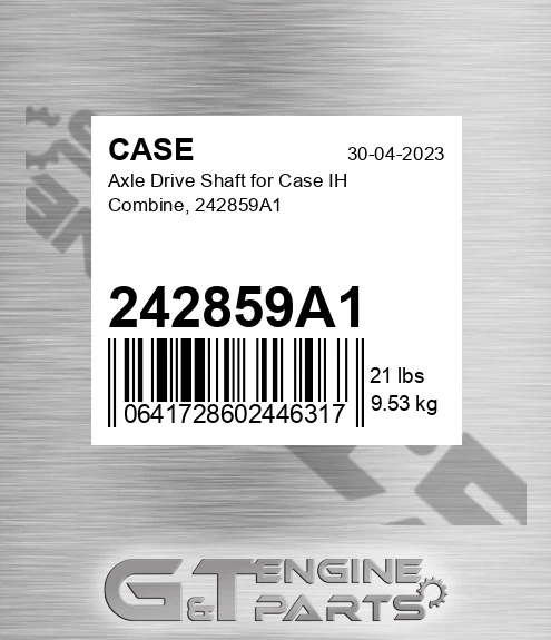 242859A1 CASE Axle Drive Shaft For Case Ih Combine,