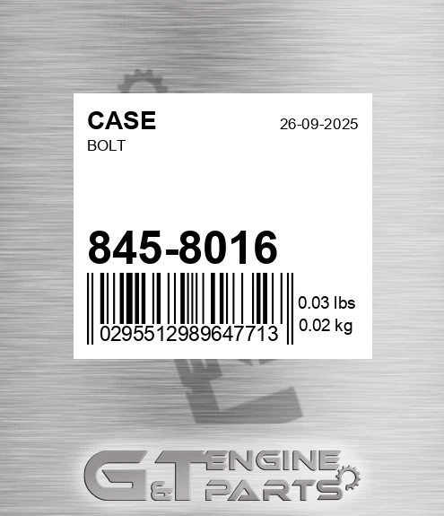 845-8016 Bolt