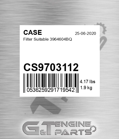 CS9703112 CASE Filter Suitable 3964604bq