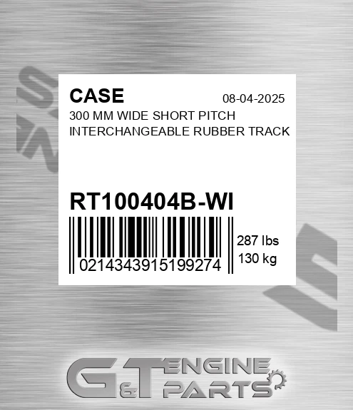 RT100404B-WI 300 Mm Wide Short Pitch Interchangeable Rubber Track