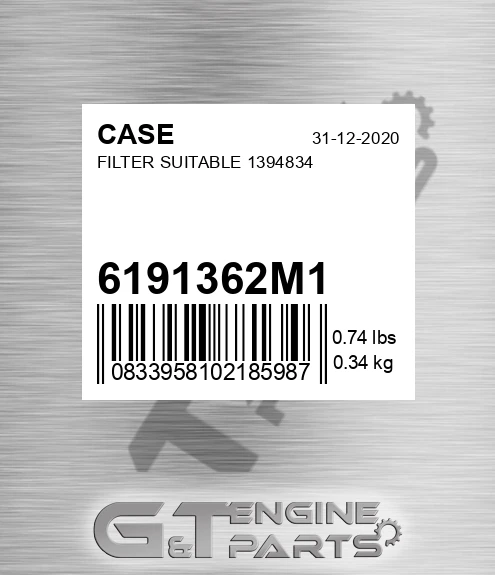 6191362M1 CASE Filter Suitable 1394834