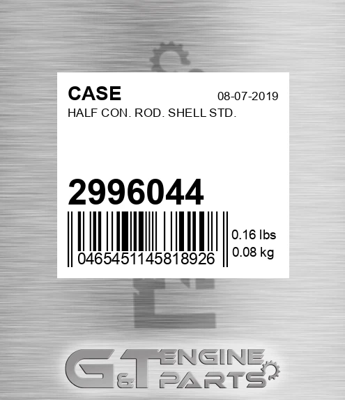 2996044 Half Con. Rod. Shell Std.