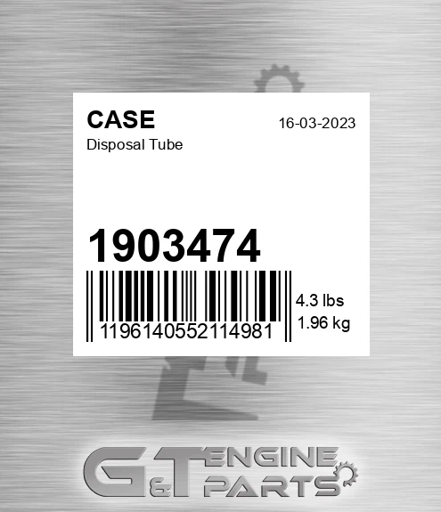 1903474 CASE Disposal Tube