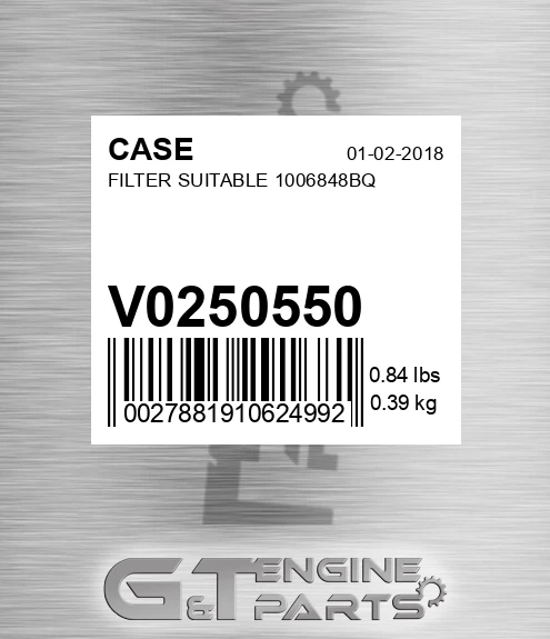 V0250550 Filter Suitable 1006848bq
