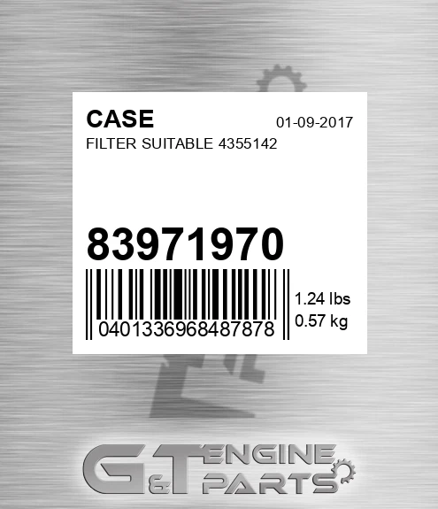 83971970 CASE Filter Suitable 4355142