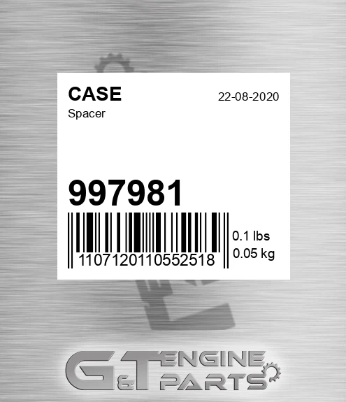 997981 CASE Spacer