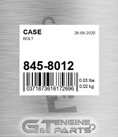 845-8012 Bolt