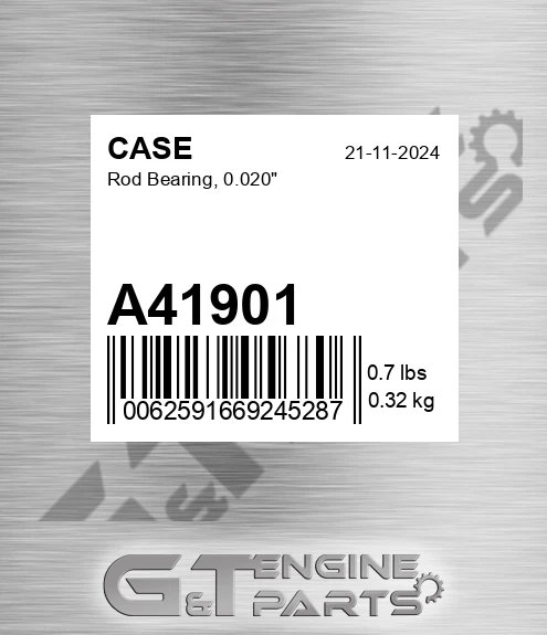 A41901 CASE Rod Bearing, 0.020"