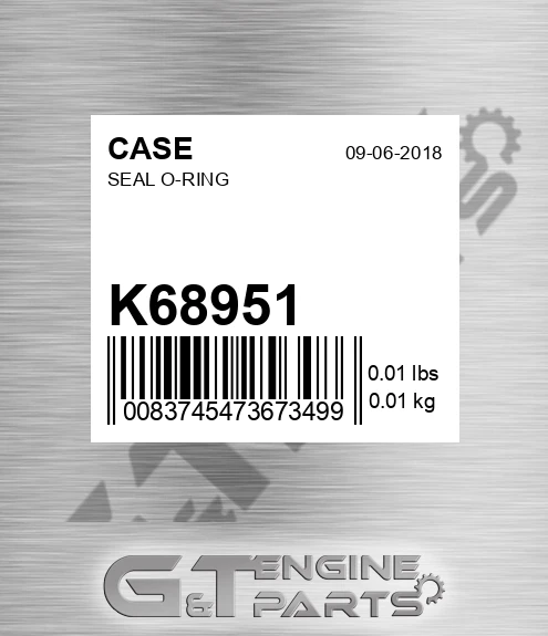K68951 CASE Seal O-ring