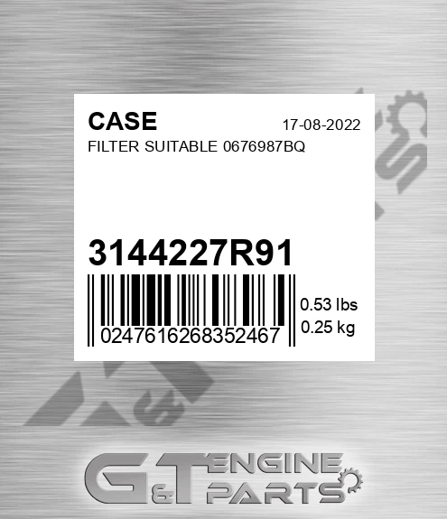3144227R91 CASE Filter Suitable 0676987bq