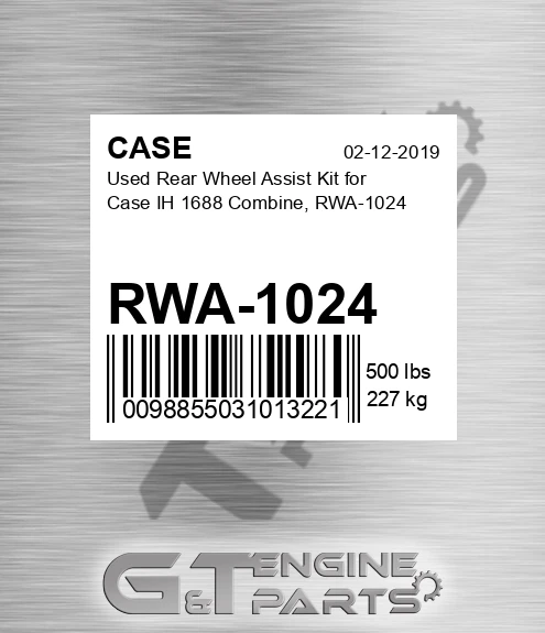 RWA-1024 Used Rear Wheel Assist Kit For Ih 1688 Combine,