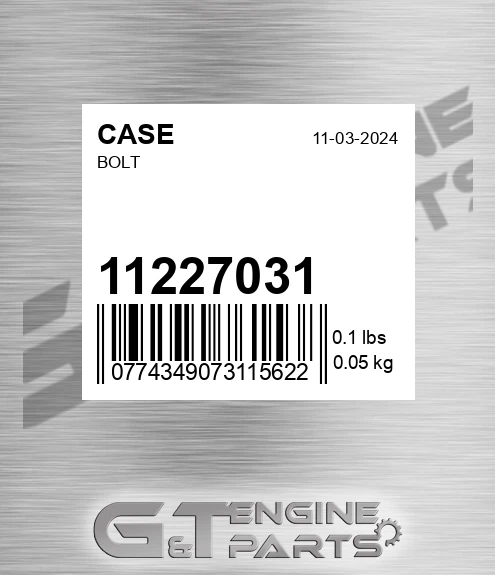 11227031 Bolt for CASE
