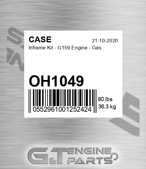 OH1049 CASE Inframe Kit - G159 Engine - Gas